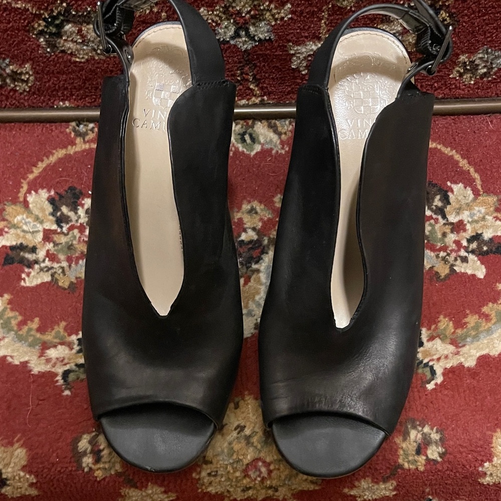 Vince Camuto Black Open-Toe Heels